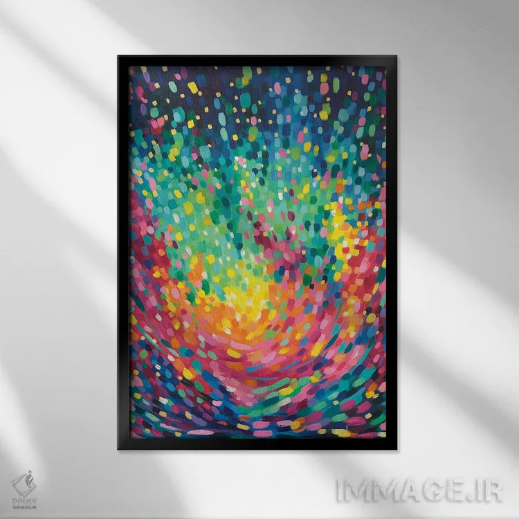 تابلو انتزاعی بیول آیتریس اثر سارا کوی - نمای قابدار مشکی