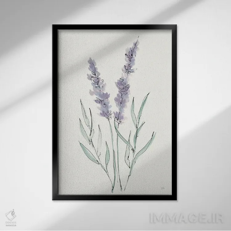 تابلو دکوراتیو اسطوخودوس شماره سه اثر کریس پاشکه - نمای قابدار مشکی