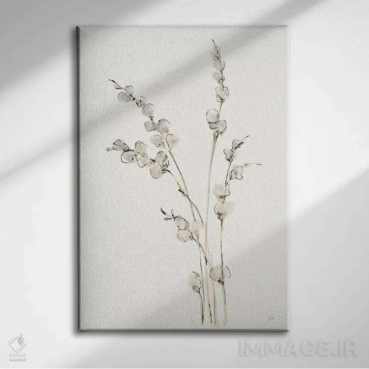 تابلو مدرن شاخه های بید کت کتی شماره چهار اثر کریس پاشکه - نمای روبهرو روی دیوار
