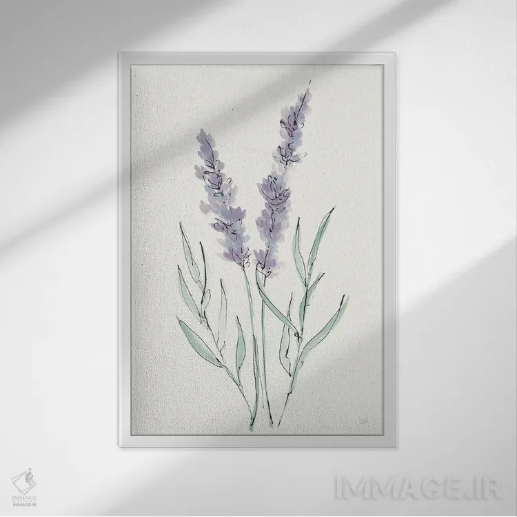 تابلو دکوراتیو اسطوخودوس شماره سه اثر کریس پاشکه - نمای قابدار سفید