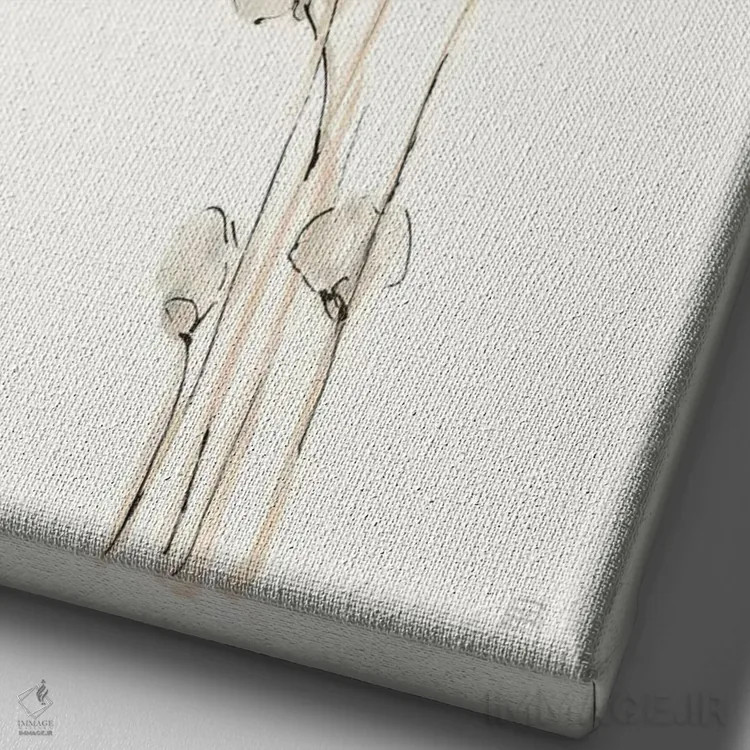 تابلو مدرن شاخه های بید کت کتی شماره چهار اثر کریس پاشکه - نمای نزدیک بافت بوم