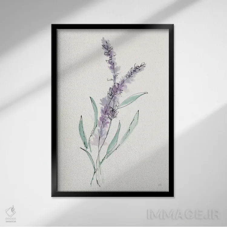 تابلو دکوراتیو اسطوخودوس شماره چهار اثر کریس پاشکه - نمای قابدار مشکی