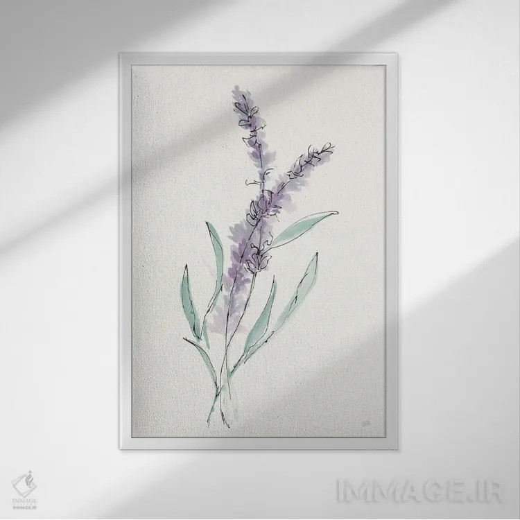 تابلو دکوراتیو اسطوخودوس شماره چهار اثر کریس پاشکه - نمای قابدار سفید