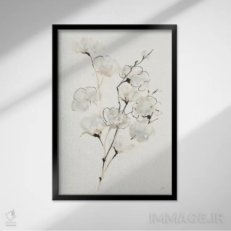 تابلو مدرن پنبه تابستانی شماره سه اثر کریس پاشکه - نمای قابدار مشکی