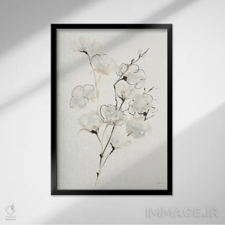 تابلو مدرن پنبه تابستانی شماره سه اثر کریس پاشکه - نمای قابدار مشکی