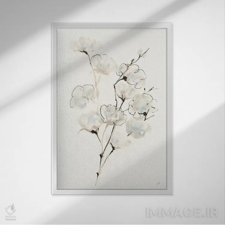 تابلو مدرن پنبه تابستانی شماره سه اثر کریس پاشکه - نمای قابدار سفید