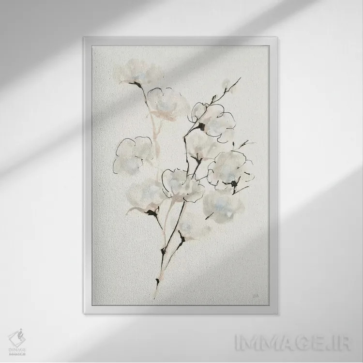 تابلو مدرن پنبه تابستانی شماره سه اثر کریس پاشکه - نمای قابدار سفید