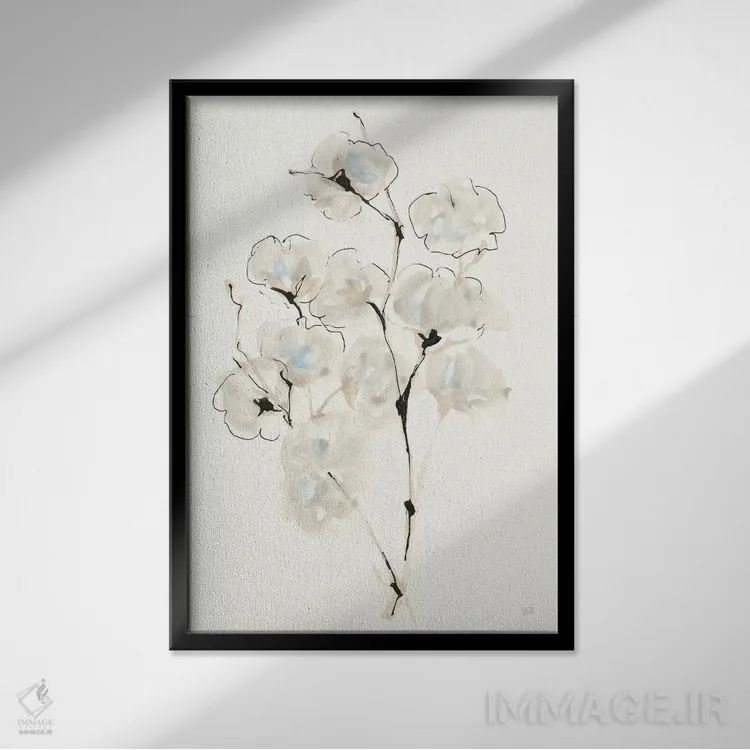 تابلو مدرن پنبه تابستانی شماره چهار اثر کریس پاشکه - نمای قابدار مشکی