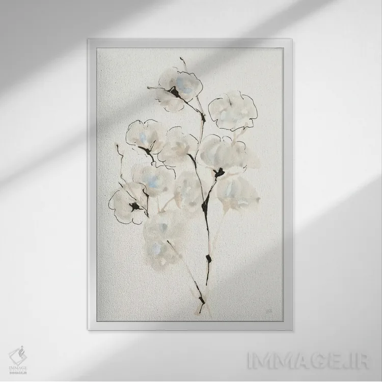 تابلو مدرن پنبه تابستانی شماره چهار اثر کریس پاشکه - نمای قابدار سفید