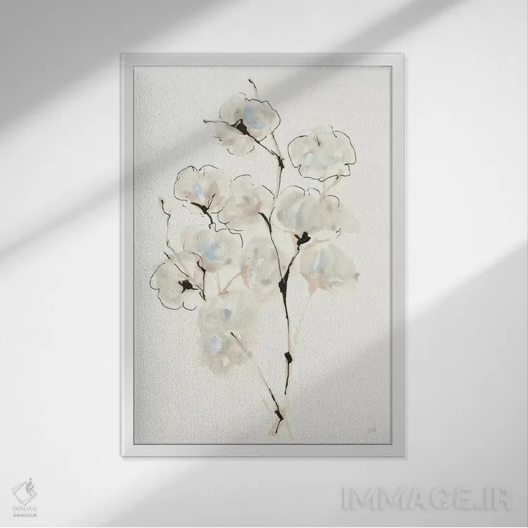 تابلو مدرن پنبه تابستانی شماره چهار اثر کریس پاشکه - نمای قابدار سفید