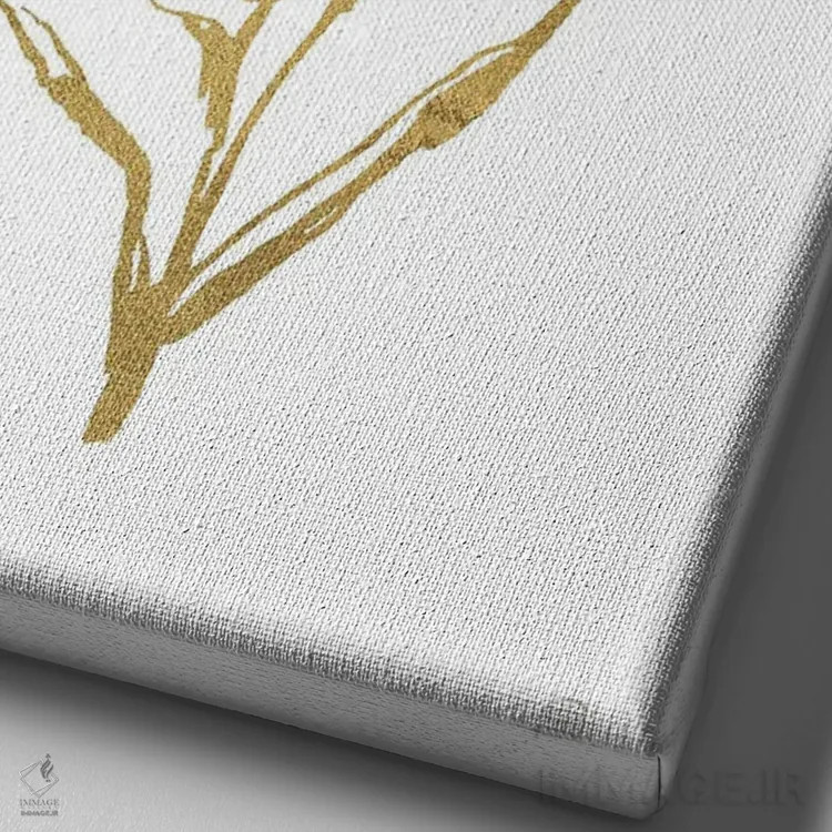 تابلو مینیمال میخک خط طلایی شماره سه اثر کریس پاشکه - نمای نزدیک بافت بوم