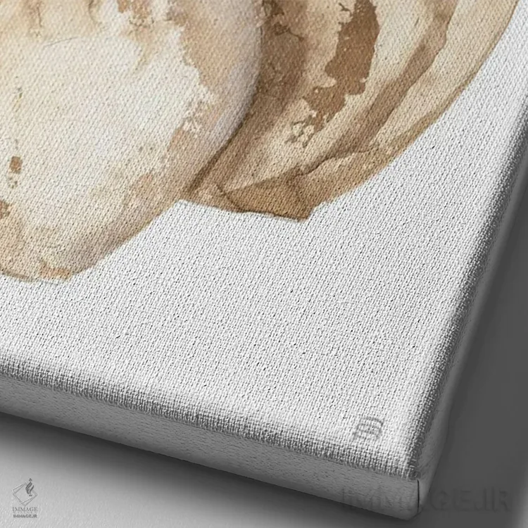 تابلو مینیمال شاخه گلدان اثر کریس پاشکه - نمای نزدیک بافت بوم