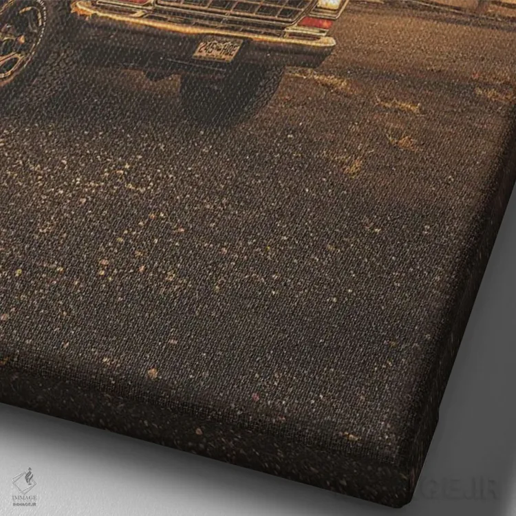 تابلو دکوراتیو فورد اف-۱۵۰ مدل ۱۹۷۹ سفارشی اثر کریستوفر توماس - نمای نزدیک بافت بوم