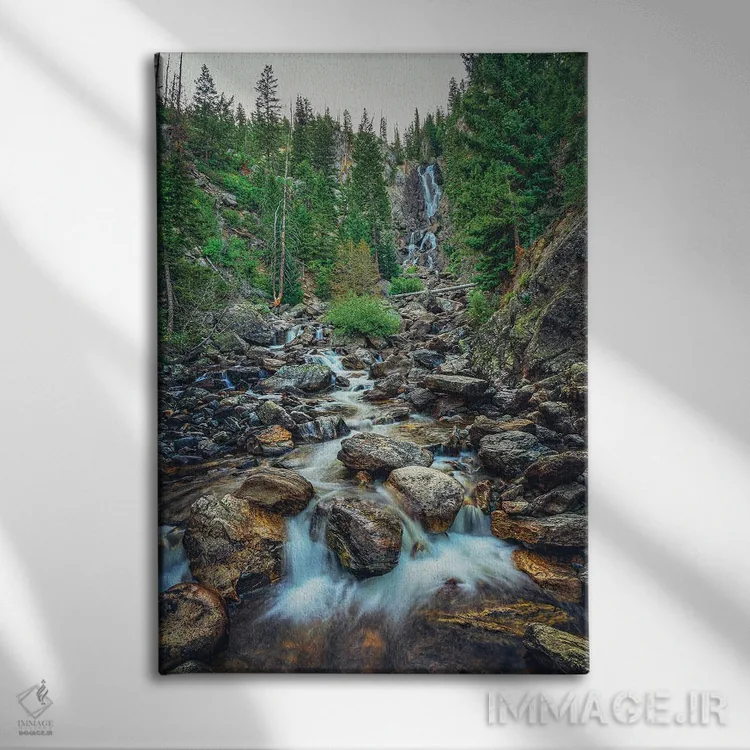 تابلو دکوراتیو آبشار فیش کریک اثر کریستوفر توماس - نمای روبهرو روی دیوار