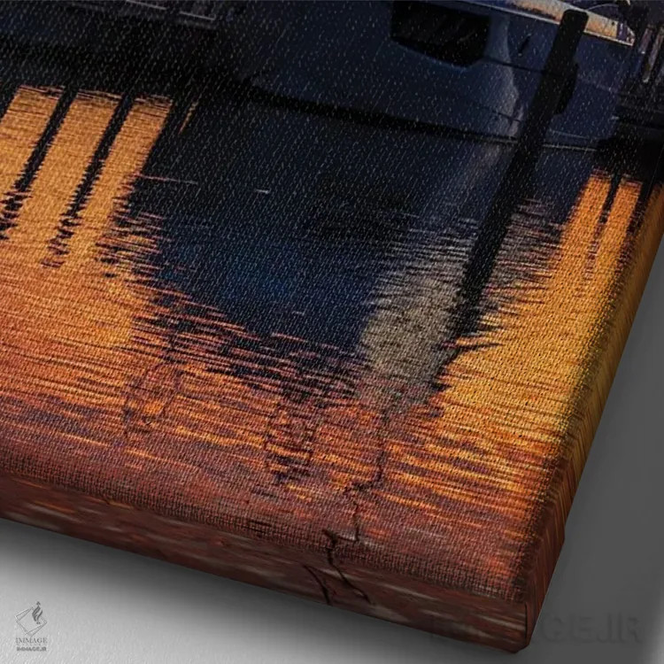 تابلو دکوراتیو سپیده دم در بندر کلینچ اثر کریستوفر توماس - نمای نزدیک بافت بوم