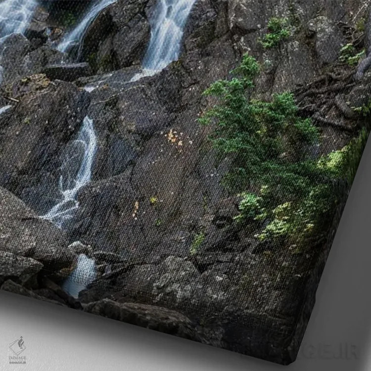 تابلو دکوراتیو پرتره آبشار فیش کریک اثر کریستوفر توماس - نمای نزدیک بافت بوم