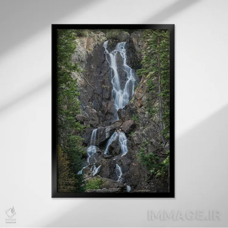 تابلو دکوراتیو پرتره آبشار فیش کریک اثر کریستوفر توماس - نمای قابدار مشکی