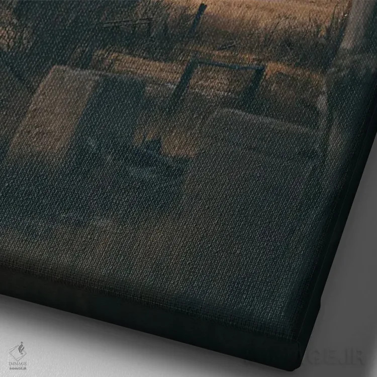 تابلو دکوراتیو شهرهای متروکه غرب اثر کریستوفر توماس - نمای نزدیک بافت بوم