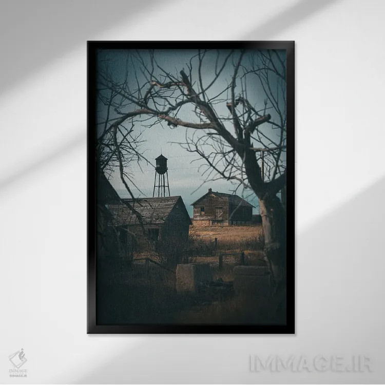 تابلو دکوراتیو شهرهای متروکه غرب اثر کریستوفر توماس - نمای قابدار مشکی