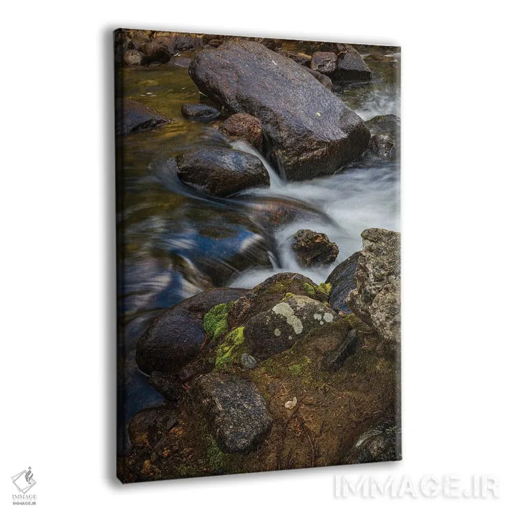 تابلو دکوراتیو جریان کوهستانی خزه ای اثر کریستوفر توماس - نمای پرسپکتیو محصول