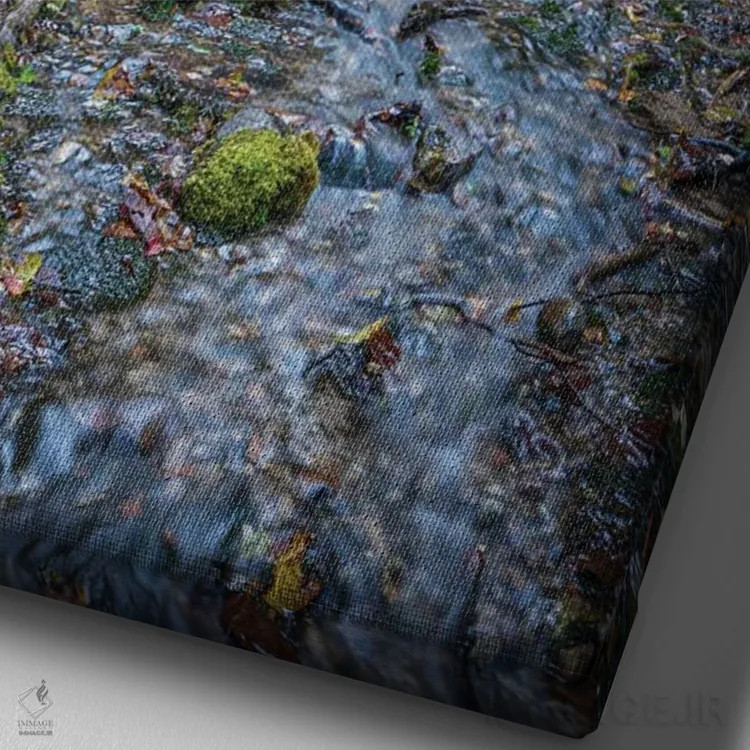 تابلو دکوراتیو آبشار آیارگو اسپرینگز اثر کریستوفر توماس - نمای نزدیک بافت بوم
