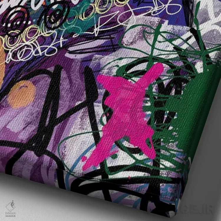 تابلو دکوراتیو سیاه عشقی است اثر جاستین کوپلند - نمای نزدیک بافت بوم