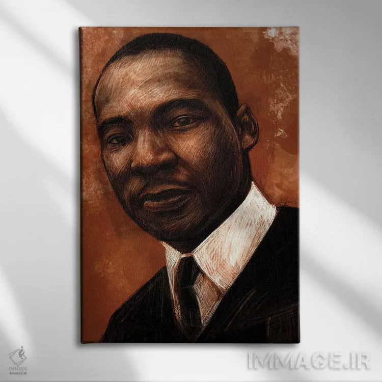 تابلو دکوراتیو مارتین لوتر کینگ جونیور اثر کریستین پانی آگوا - نمای روبهرو روی دیوار