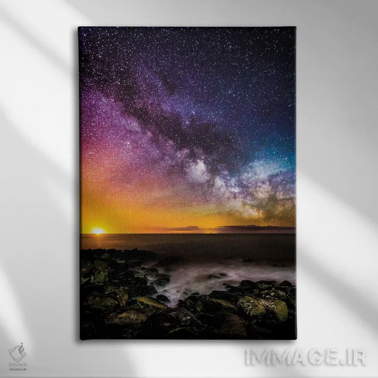 تابلو دکوراتیو رنگ های راه شیری اثر چاد پاول - نمای روبهرو روی دیوار