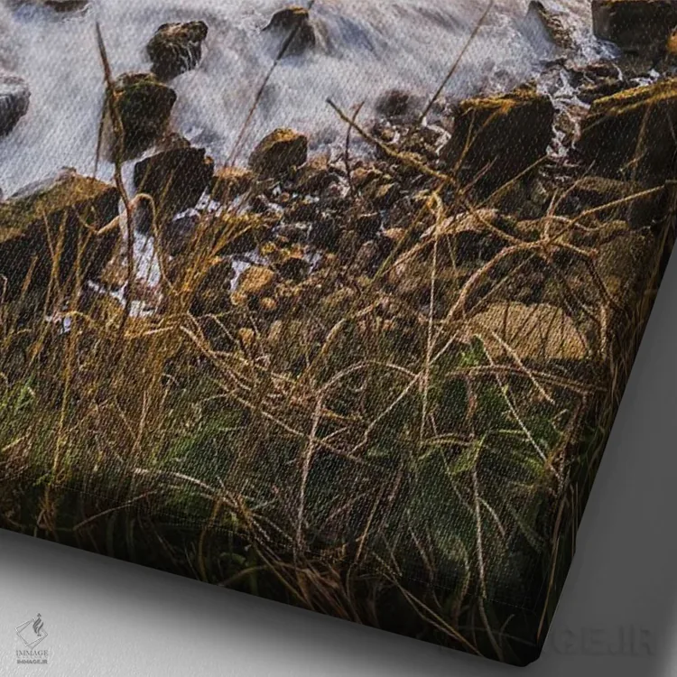 تابلو دکوراتیو غروب در خلیج مانت اثر چاد پاول - نمای نزدیک بافت بوم