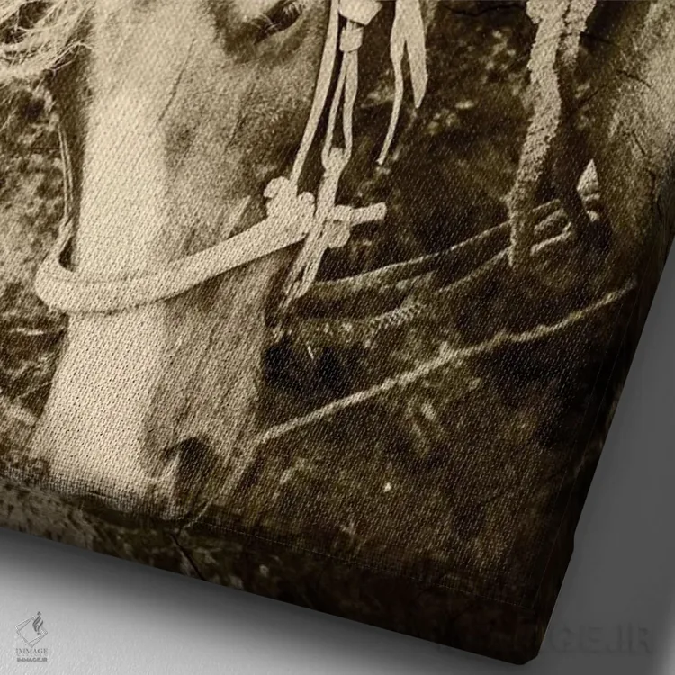 تابلو دکوراتیو اسب های کلاسیک اثر آنا کوپل - نمای نزدیک بافت بوم