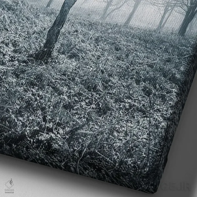 تابلو دکوراتیو درخت یخ زده اثر چاد پاول - نمای نزدیک بافت بوم