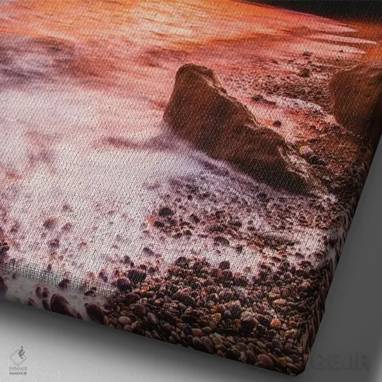 تابلو دکوراتیو شفق در خلیج مانت اثر چاد پاول - نمای نزدیک بافت بوم