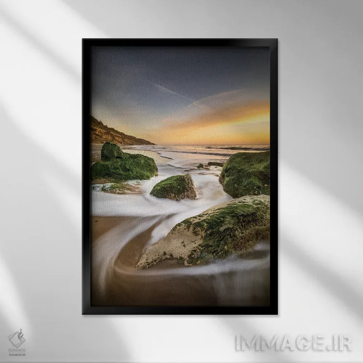 تابلو دکوراتیو طلوع خلیج وایت کلیف اثر چاد پاول - نمای قابدار مشکی