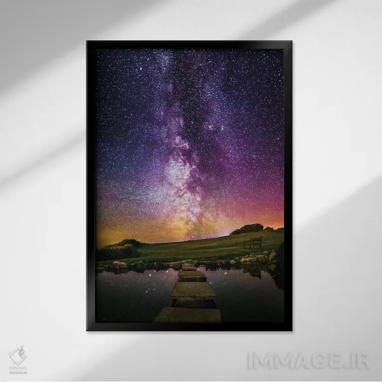 تابلو دکوراتیو گامی به سوی ستارگان اثر چاد پاول - نمای قابدار مشکی