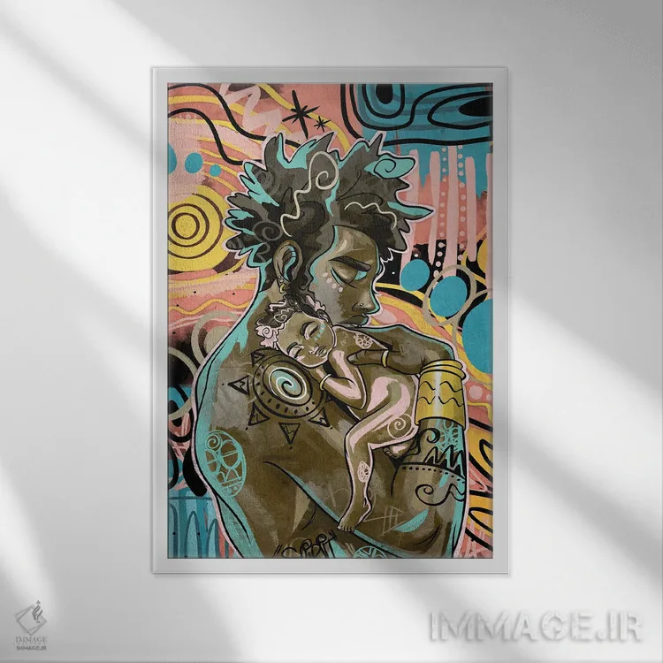 تابلو دکوراتیو درخشان ترین اثر جاستین کوپلند - نمای قابدار سفید