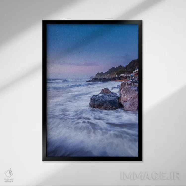 تابلو دکوراتیو رنگ های پاستلی خلیج استی هیل اثر چاد پاول - نمای قابدار مشکی