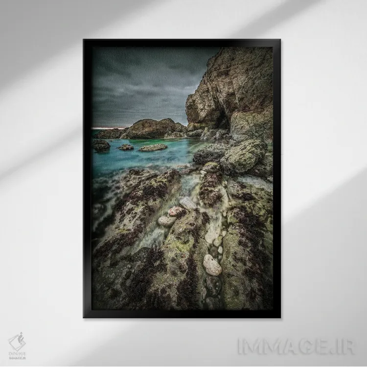 تابلو دکوراتیو حوضچه های سنگی خلیج آب شیرین اثر چاد پاول - نمای قابدار مشکی