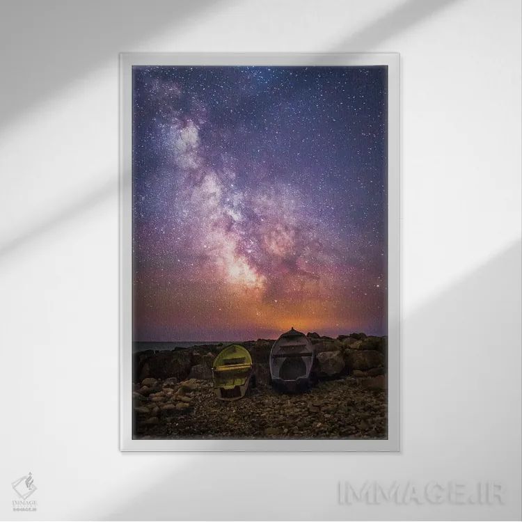 تابلو دکوراتیو قایق ها در کسل هیون اثر چاد پاول - نمای قابدار سفید