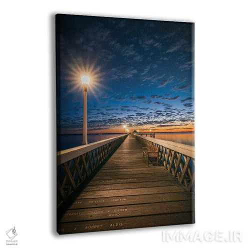 تابلو دکوراتیو اسکله یارموث در شب اثر چاد پاول - نمای پرسپکتیو محصول