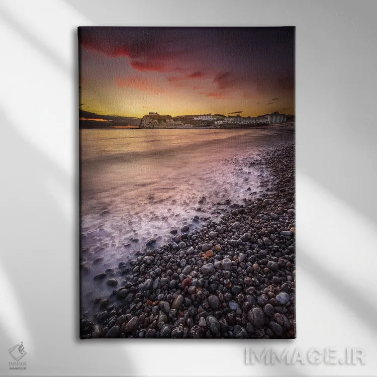 تابلو دکوراتیو غروب خلیج آب شیرین اثر چاد پاول - نمای روبهرو روی دیوار