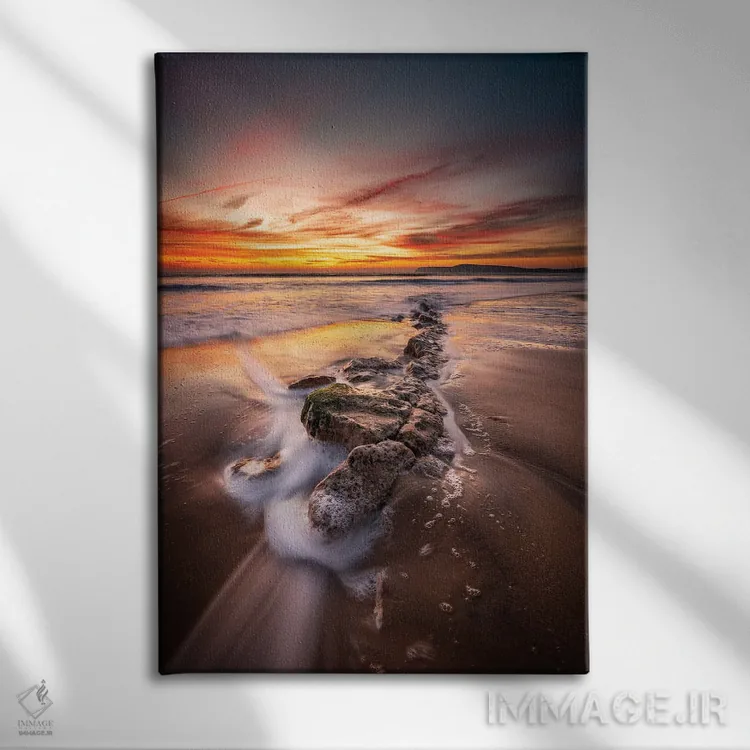 تابلو دکوراتیو نمای پرتره غروب خلیج کامپتون اثر چاد پاول - نمای روبهرو روی دیوار