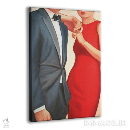 تابلو دکوراتیو قرمز سه اثر شارلوت پی. - نمای پرسپکتیو محصول