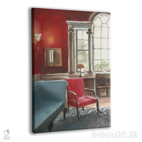 تابلو دکوراتیو فضای داخلی قرمز اثر شارلوت پی. - نمای پرسپکتیو محصول