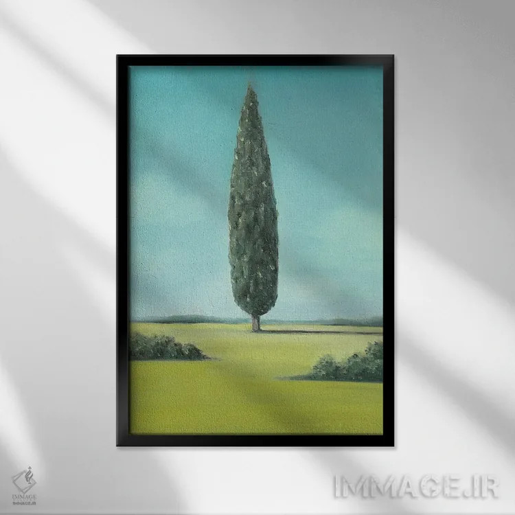 تابلو دکوراتیو سرو اثر شارلوت پی. - نمای قابدار مشکی