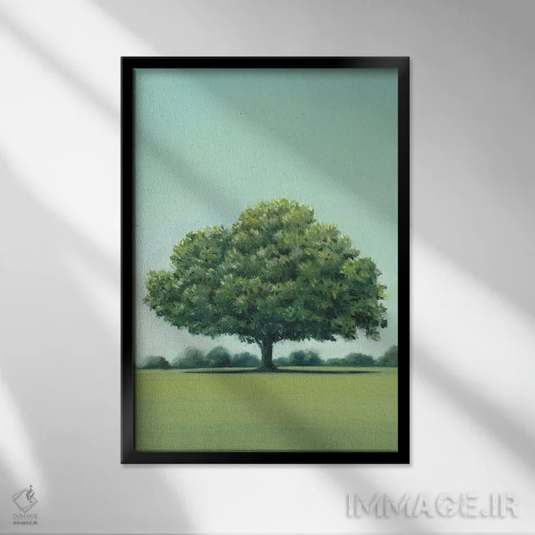 تابلو دکوراتیو بلوط هولم اثر شارلوت پی. - نمای قابدار مشکی