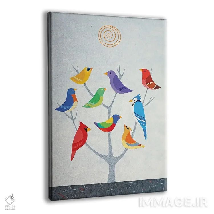 تابلو دکوراتیو درخت پرنده یک اثر کیسی کریگ - نمای پرسپکتیو محصول