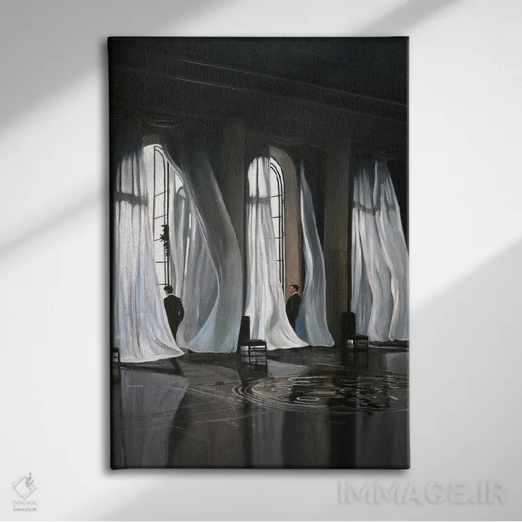 تابلو دکوراتیو پرچم های کم رنگ اثر شارلوت پی. - نمای روبهرو روی دیوار