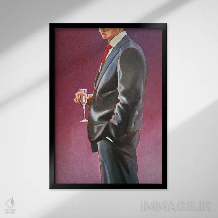 تابلو دکوراتیو جام اثر شارلوت پی. - نمای قابدار مشکی