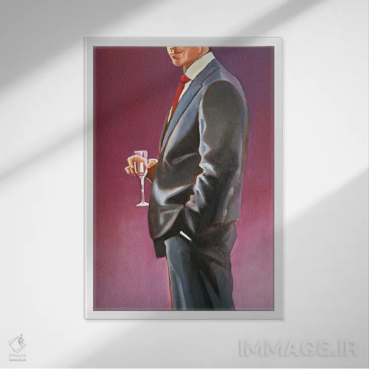 تابلو دکوراتیو جام اثر شارلوت پی. - نمای قابدار سفید