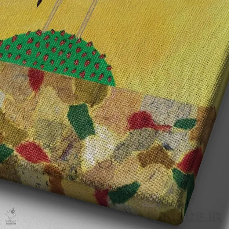 تابلو دکوراتیو شاخ بلند در مزرعه توت فرنگی اثر کیسی کریگ - نمای نزدیک بافت بوم